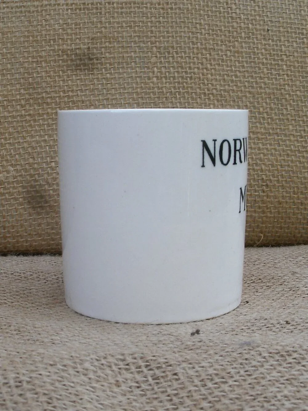 Vintage Norwegian Gag Joke Handle Inside Mug